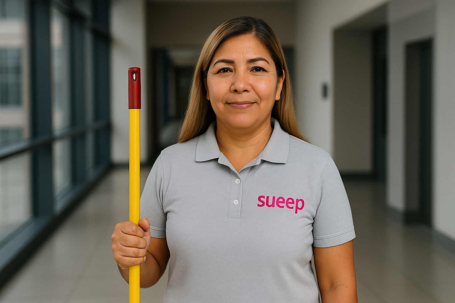Commercial janitorial team in facility